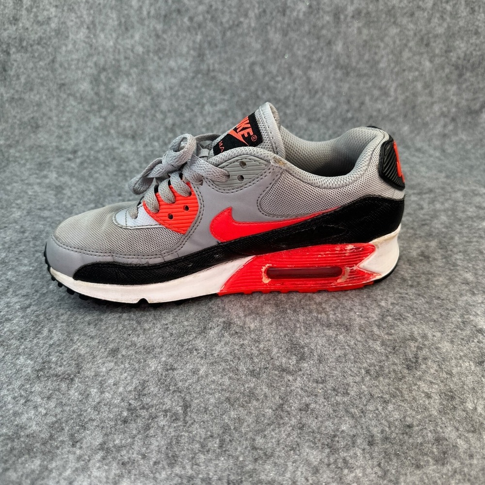 Nike Air Max 90 Wolf Grey Bright Crimson Black 616730-014 Womens Size 6.5 - Picture 8 of 11